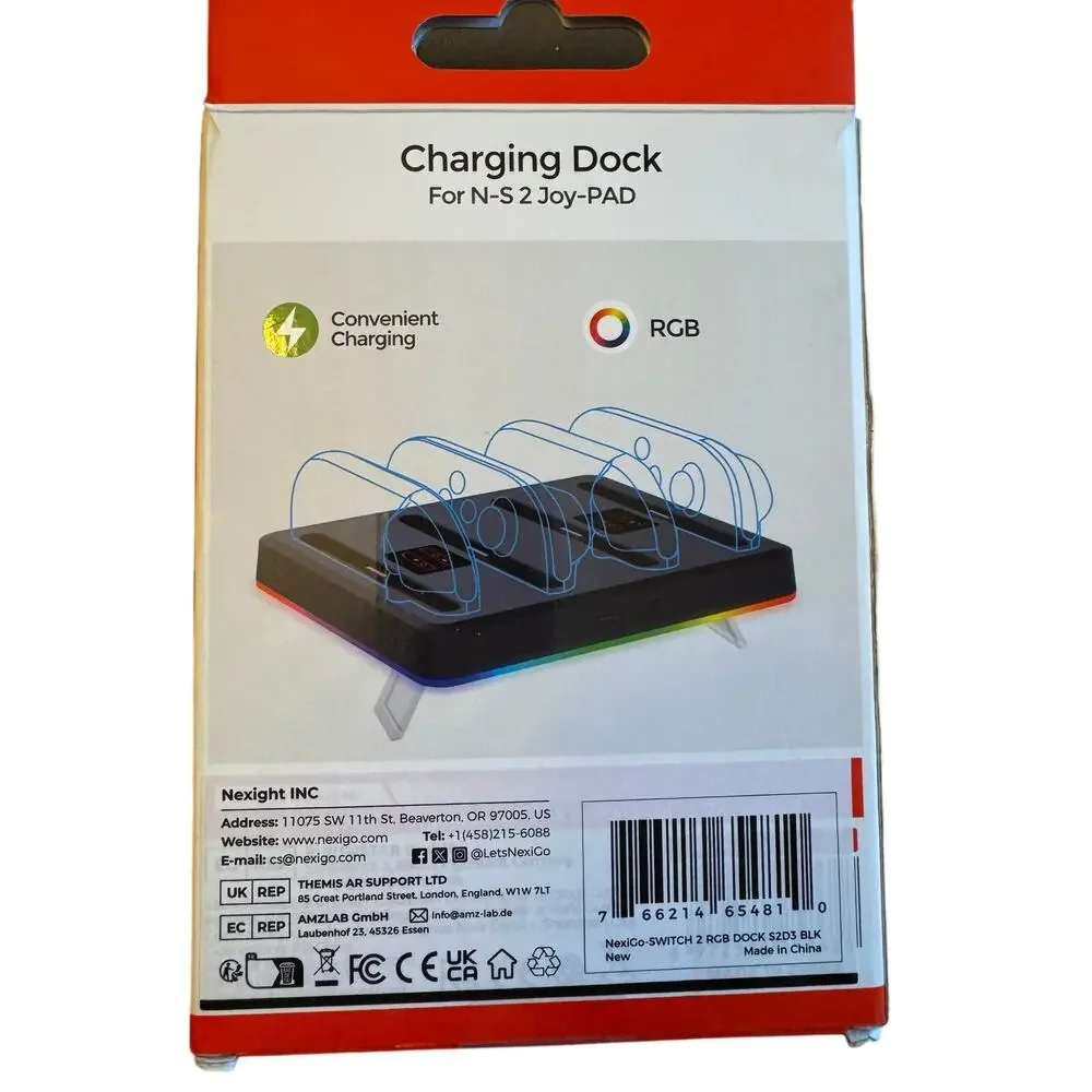 NexiGo 4-in-1 Charging Dock for Nintendo Switch 2 Joy-Con with RGB Lights Modes